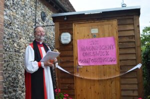 Bishop opening composting toilet