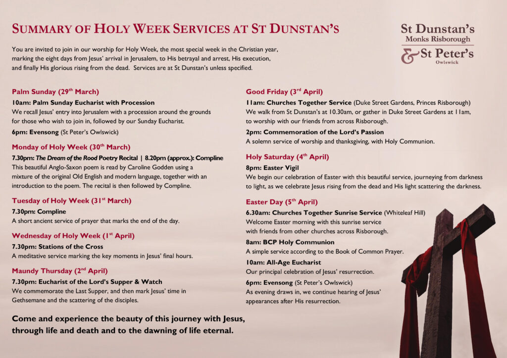 Holy Week 2026 Online Comms - Service Summary